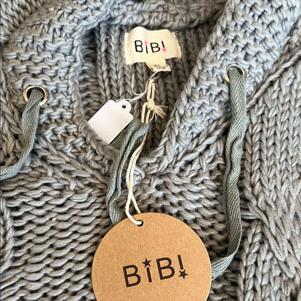 BiBi Gray chunky Cable-Knit Hooded Sweater - XL - Picture 2 of 3